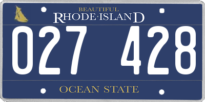 RI license plate 027428
