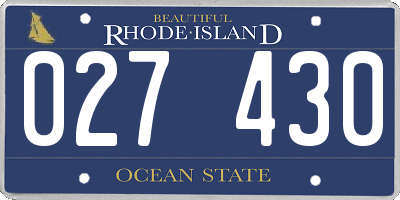 RI license plate 027430