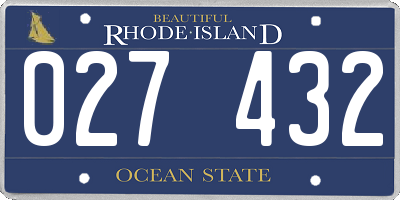 RI license plate 027432