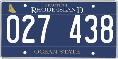 RI license plate 027438