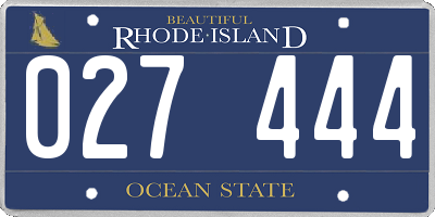 RI license plate 027444