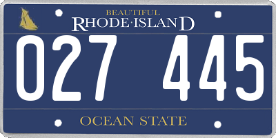 RI license plate 027445
