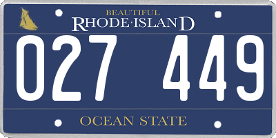 RI license plate 027449