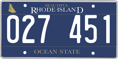 RI license plate 027451