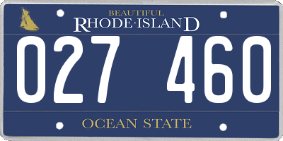 RI license plate 027460