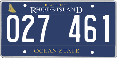 RI license plate 027461