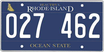 RI license plate 027462