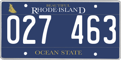 RI license plate 027463