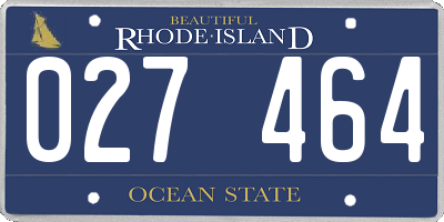 RI license plate 027464