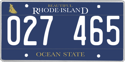 RI license plate 027465