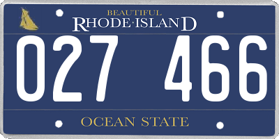 RI license plate 027466