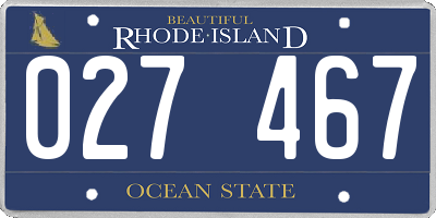RI license plate 027467