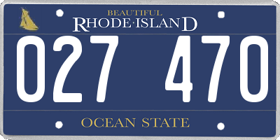 RI license plate 027470