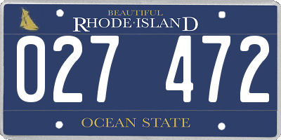 RI license plate 027472
