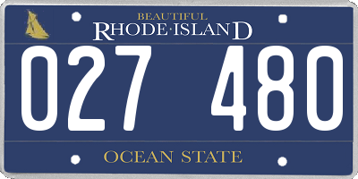 RI license plate 027480