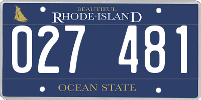 RI license plate 027481