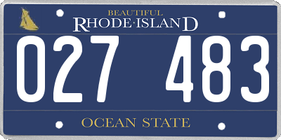 RI license plate 027483