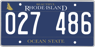 RI license plate 027486