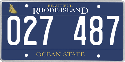 RI license plate 027487