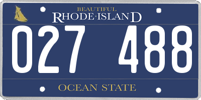 RI license plate 027488