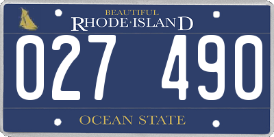 RI license plate 027490