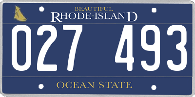 RI license plate 027493