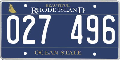 RI license plate 027496