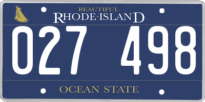 RI license plate 027498