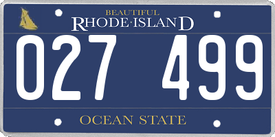 RI license plate 027499