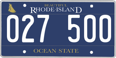 RI license plate 027500