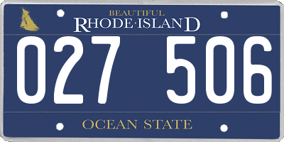 RI license plate 027506