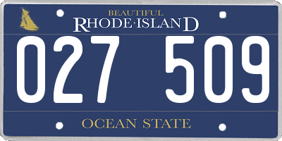 RI license plate 027509