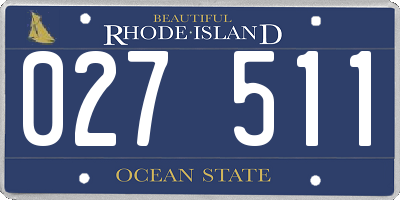 RI license plate 027511