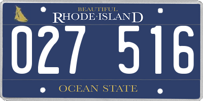 RI license plate 027516