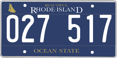 RI license plate 027517