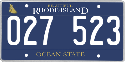 RI license plate 027523