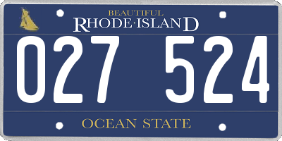 RI license plate 027524
