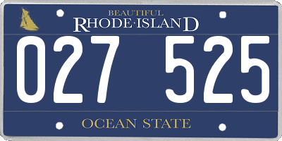RI license plate 027525