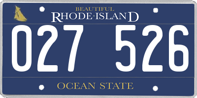 RI license plate 027526