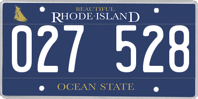 RI license plate 027528