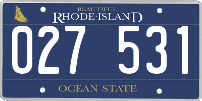 RI license plate 027531
