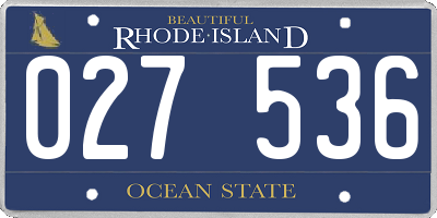 RI license plate 027536