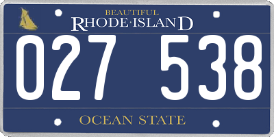 RI license plate 027538