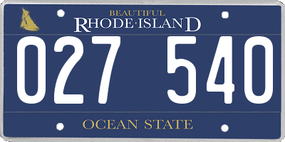 RI license plate 027540