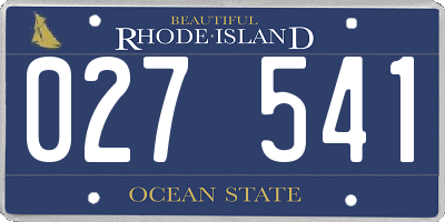 RI license plate 027541