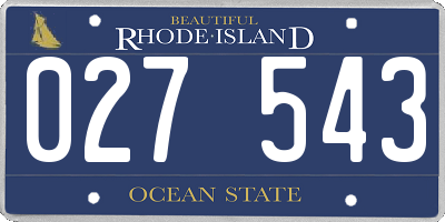 RI license plate 027543