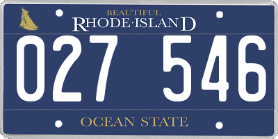 RI license plate 027546