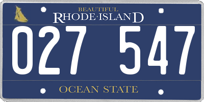 RI license plate 027547