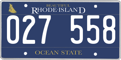 RI license plate 027558