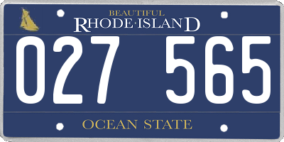 RI license plate 027565